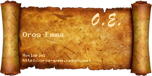 Oros Emma névjegykártya